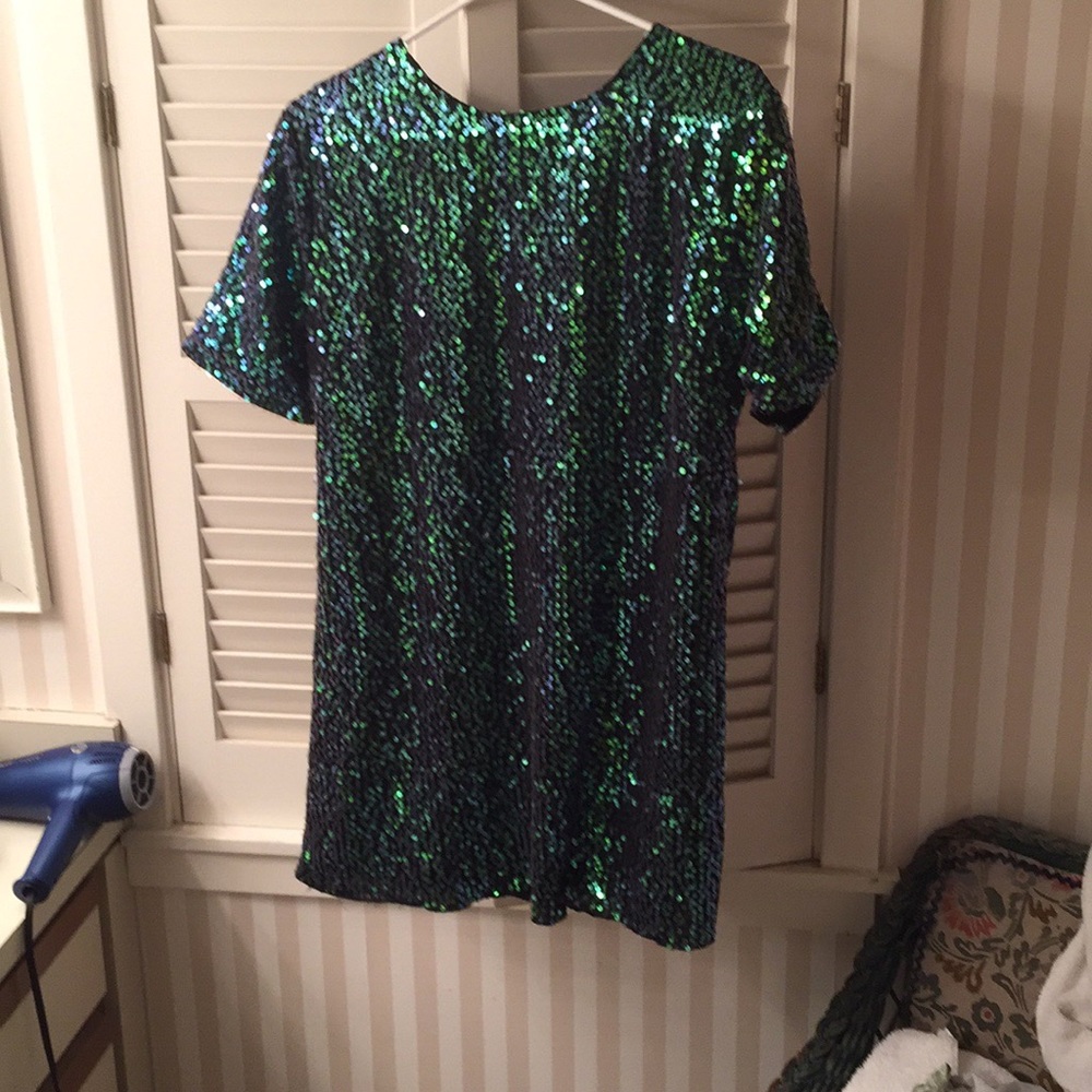 Emerald green Motel brand sequin mini dress